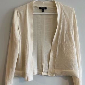 Cream Merino Cropped Cardigan